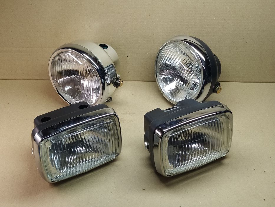 Фара передя мопеда Альфа Дельта кругла, квадратна