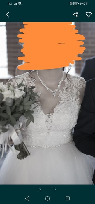 Suknia Ślubna w brokacie