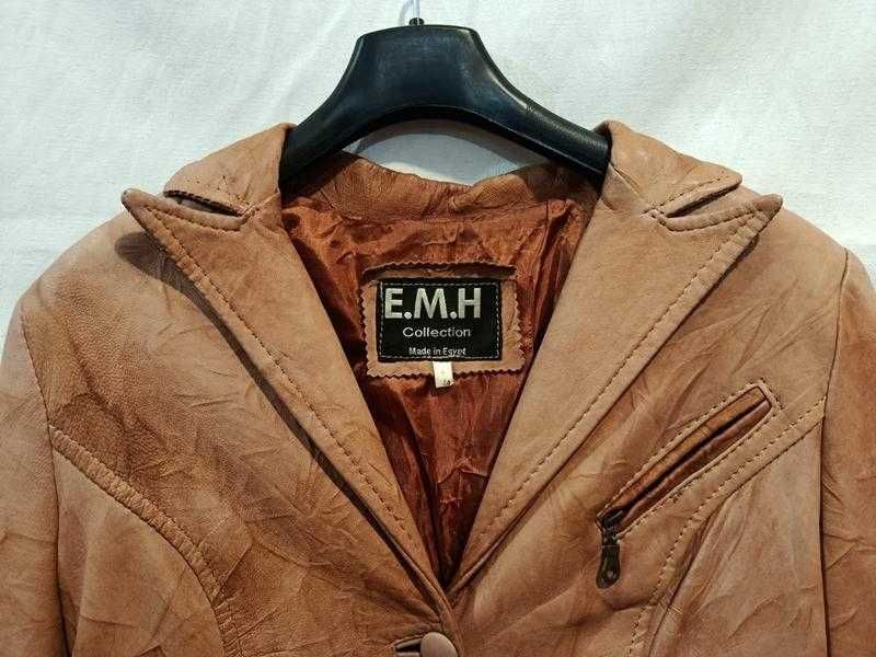 Жіноча шкіряна куртка-пиджак від E.M.H collection розмір 44