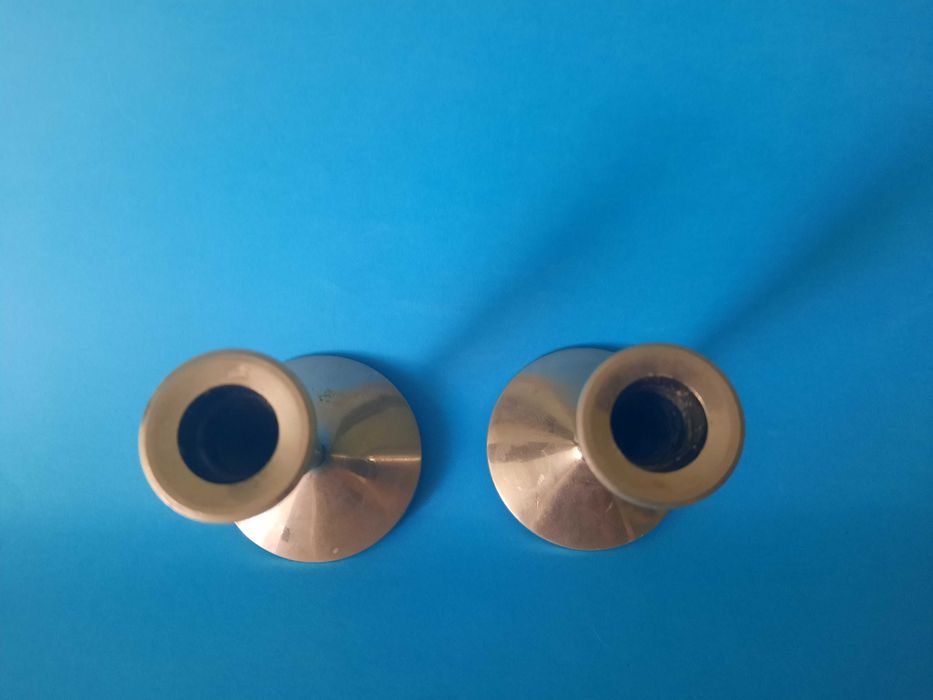 metalowe świeczniki- komplet 2 szt.- vintage