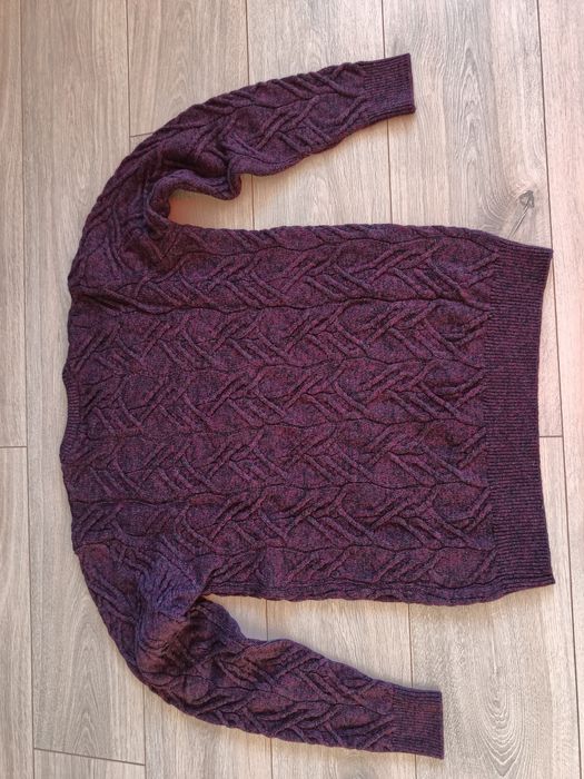 Sweter męski M&S roz. L merino and alpaca bordowy
