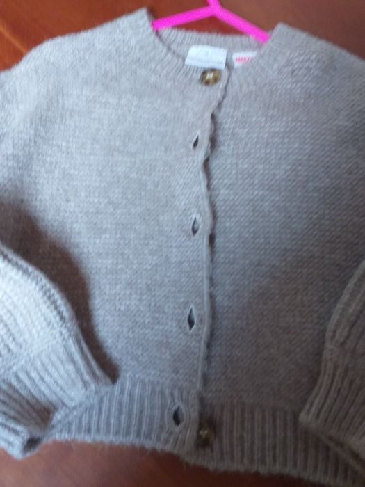 Casaquinhos malha bege e rosa 18 meses