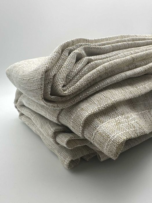 Par de cortinas linho Miulee 140×245 cm com ilhós natural