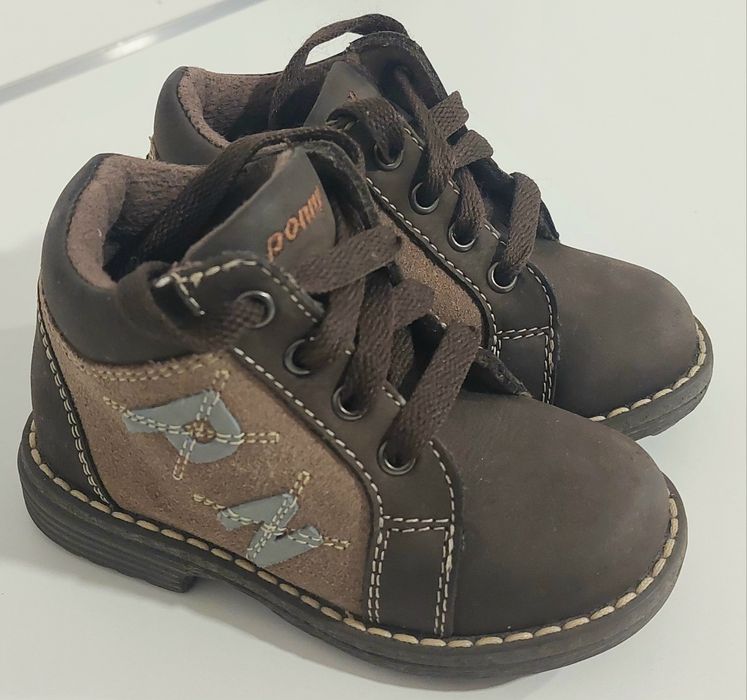 Ponny extra Trzewiki Kozaki Skóra naturalna brąz roz. 22 _ 13.5 cm