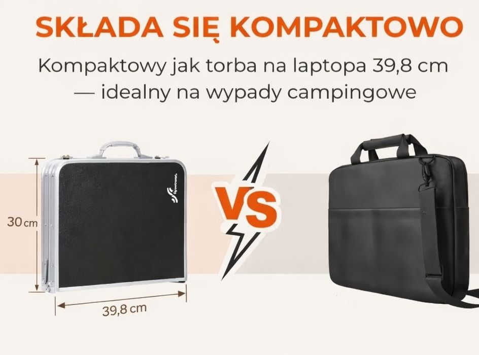 Stół kempingowy składany, solidny, lekki