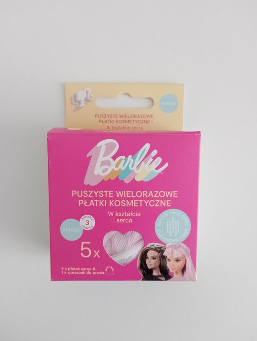 Puszyste wielorazowe płatki kosmetyczne w kształcie serca 5 sztuk