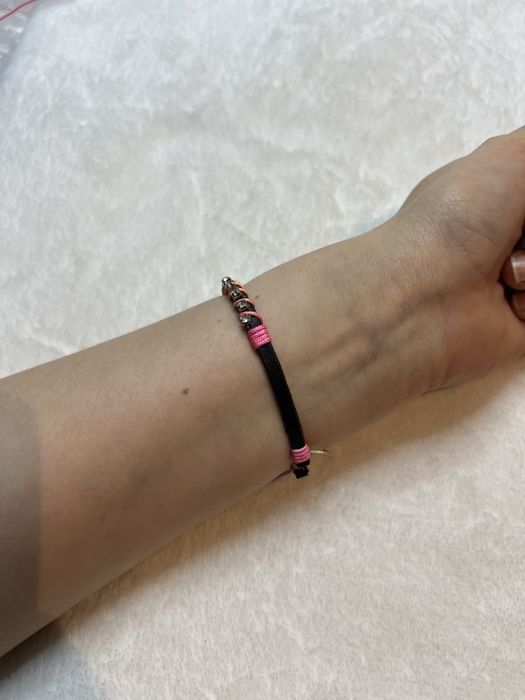 Bransoletka handmade ręcznie robiona pleciona cyrkonie kryształki 12