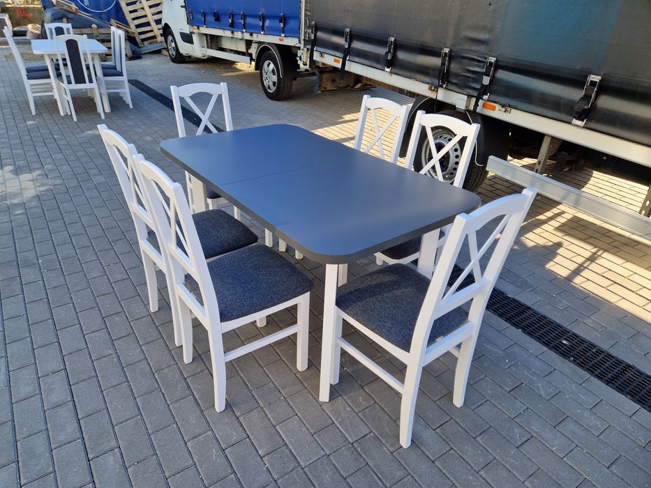 Od ręki: Stół rozkładany + 6 krzeseł, nowe-rożne kolory, dostawa PL