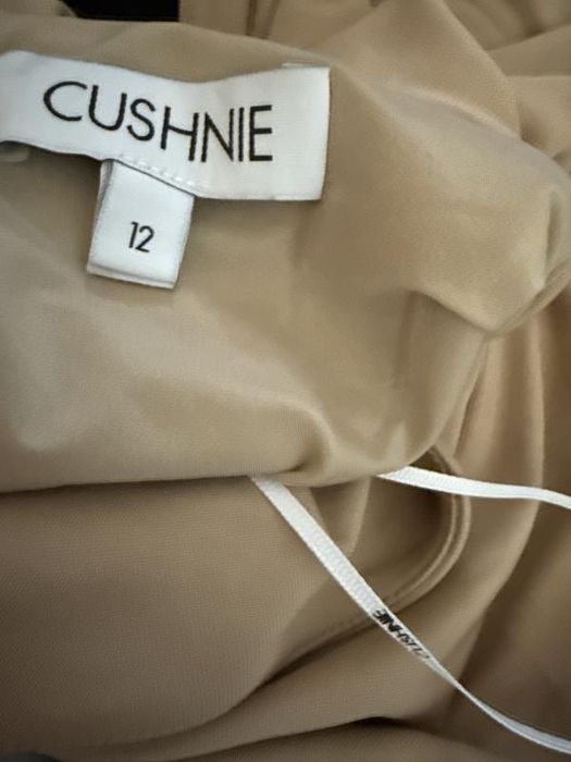 Cushnie розкішна бежева сукня плаття на весілля на 1 плече 12- розмір