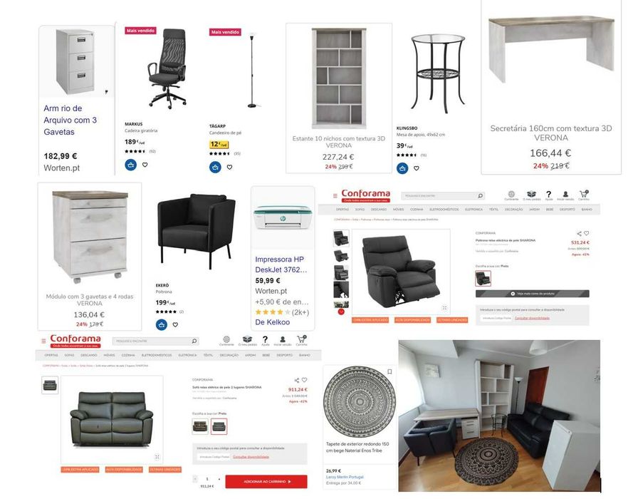 Moveis de escritório/consultório seminovos elegantes - desde 10€