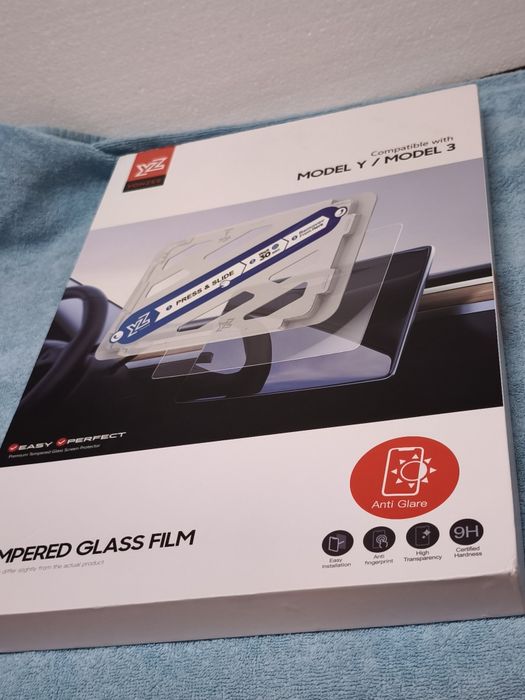 Protetor de ecrã de vidro temperado YZ para Tesla Model 3 Y 2021-2 025, acessório de controlo central, película protetora fosca antirreflexo HD.