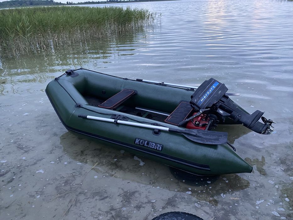 Човен надувний пвх Kolibri 300D / двигун човновий Mercury 7.5 hp