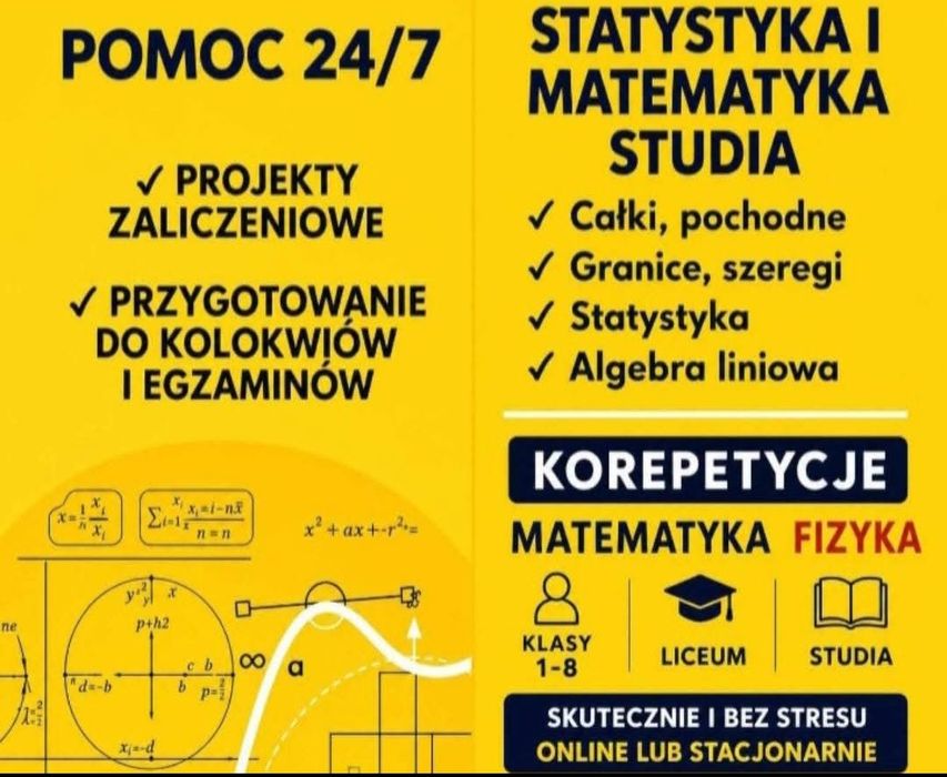 Korepetycje matematyka studia Poprawki Zadania fizyka Analiza Algebra Statystyka Excel Ekonometria Egzamin NCSS SPSS R Python Java SQL Rstudio C+ Jamo