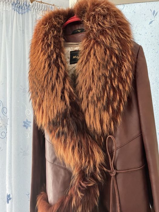 Куртка шкіряна з хутром