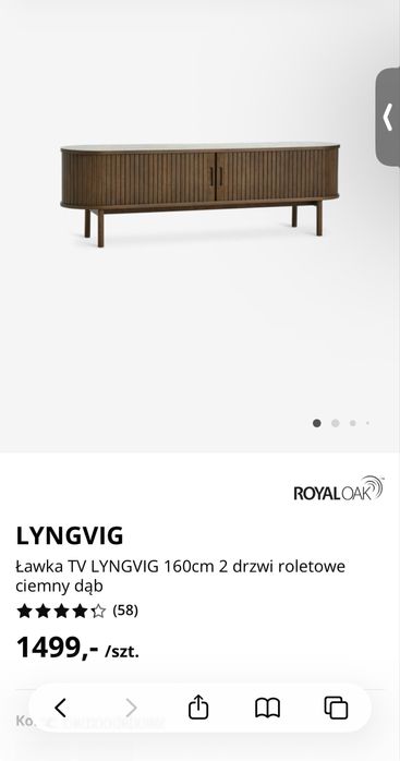 Szafka RTV LYNGVIG 160cm jysk, stan idealny