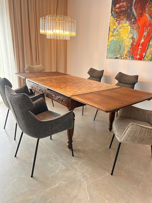 stół drewaniany styl artdeco 130m plus 100m