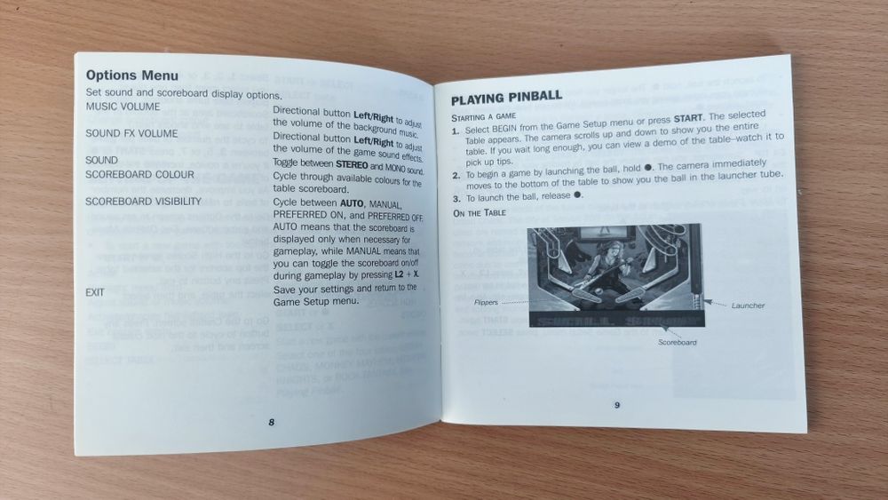 PS1 Extreme Pinball (manual e capa da frente)