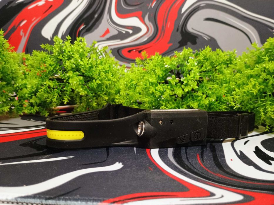 Водонепроникний LED налобний ліхтар із датчиком руху, та акумолятором