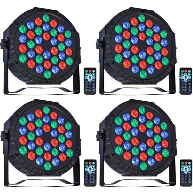 2 x Oświetlenie led par światła kolorofon 36LED RGBW DMX pilot