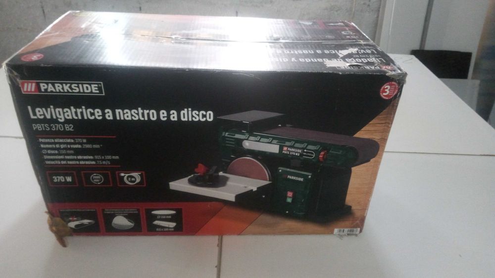 Lixadeira de cinta e disco PARKSIDE PBTS 370 B2 370 watts Nova