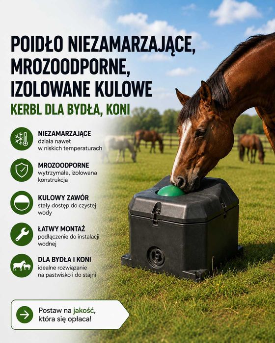 Poidło niezamarzające, mrozoodporne, izolowane kulowe Kerbl dla bydła