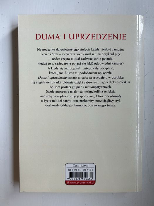 Książka „Duma i uprzedzenie” Jane Austen