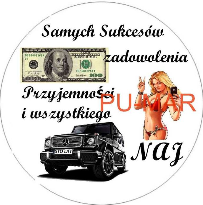 Opłatek na tort Urodziny Okazjonalny Dolar