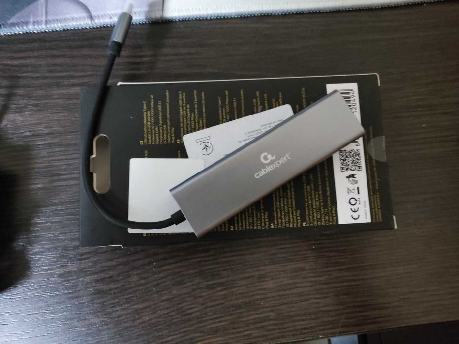 USB-хаб USB-C 3×USB 3.1 + Gigabit LAN RJ45 Cablexpert A-CMU3-LAN-01