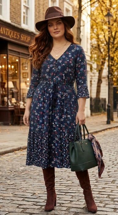 Ярусна сукня міді m&s у квітковий принт (100% віскоза) розмір l-xl