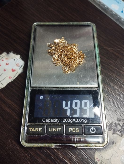 Золотая двухцветная цепочка 61 см 4.99 грамма