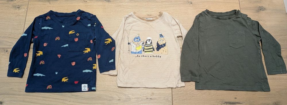 M&S 74/80 bluzka 3 szt długi rękaw koszulka dla chłopca chłopięca