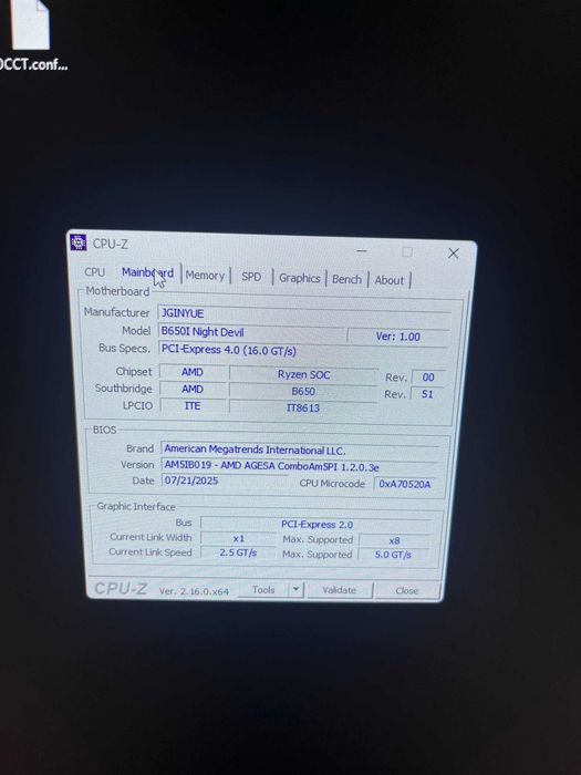 Материнська плата JGINYUE B650I Night Devil (sAM5, DDR5, Wi-Fi, ITX)