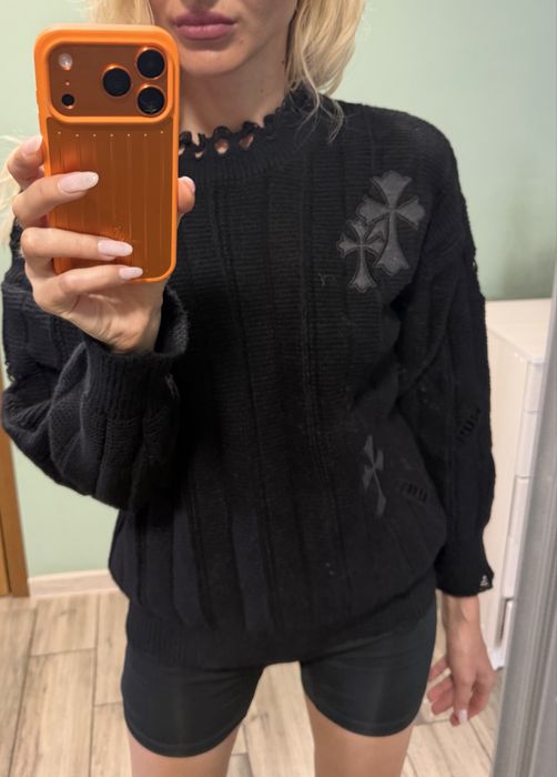 Светер в стилі chrome hearts дуже теплий