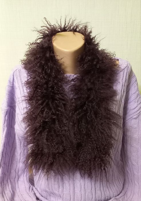 Воротник накладной шарф ламы фиолетоаый