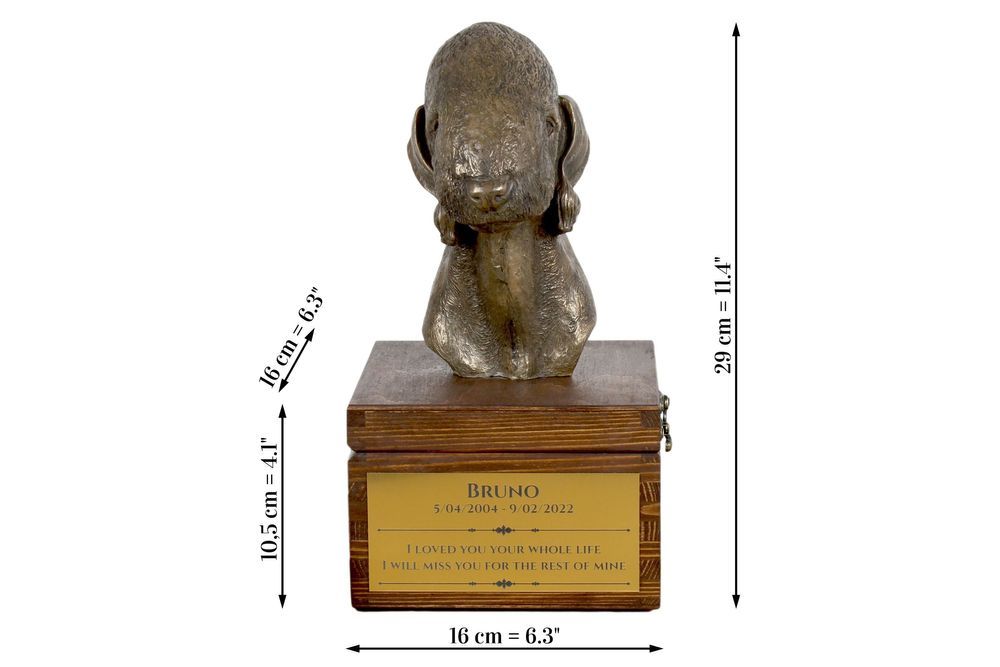 Bedlington Terrier urna na skrzynce brązowa Art-Dog