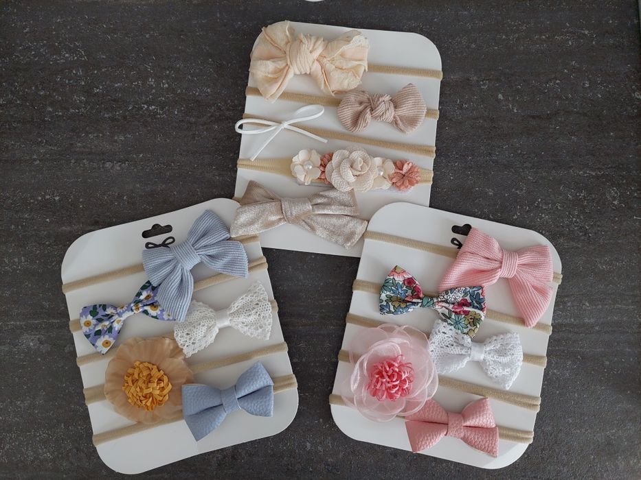 Дитяча нейлонова пов'язка на голову, для волосся з бантиком, квітами