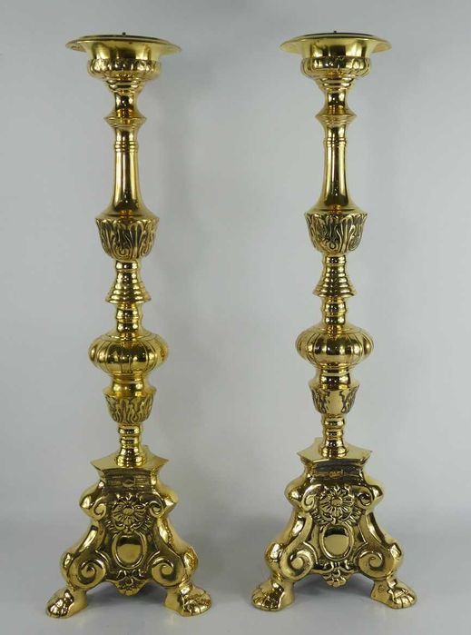 LICHTARZ para świecznik mosiądz 60 cm GOTYK