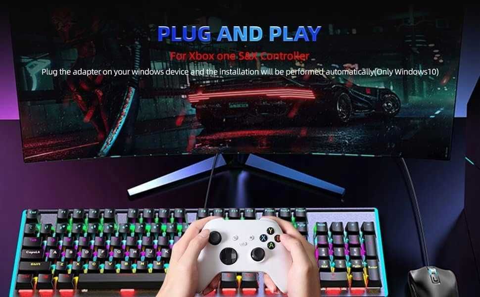 NALACAL Bezprzewodowy kontroler Adapter do PS5/4/3, Windowns