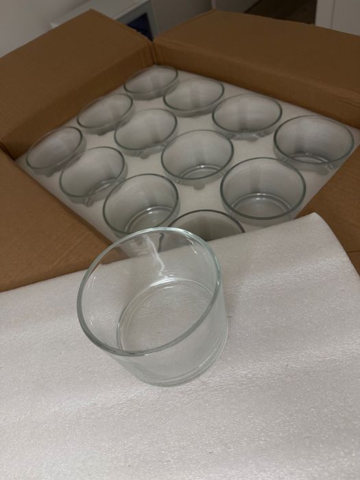Frascos de vidro grosso para velas aromáticas