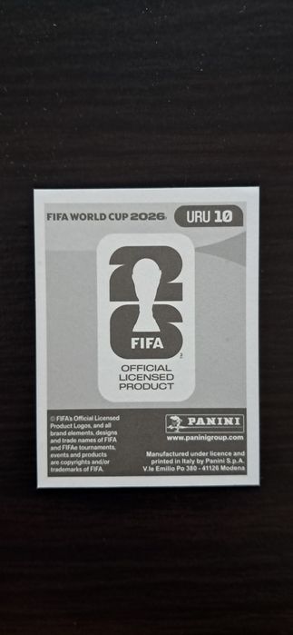 Cromo futebol de Valverde(Mundial 2026)da Panini