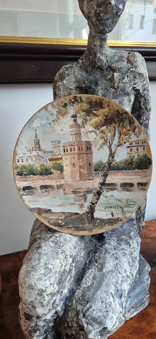 Obraz sygnowany talerz Hiszpania Andaluzja Sevilla dekor design