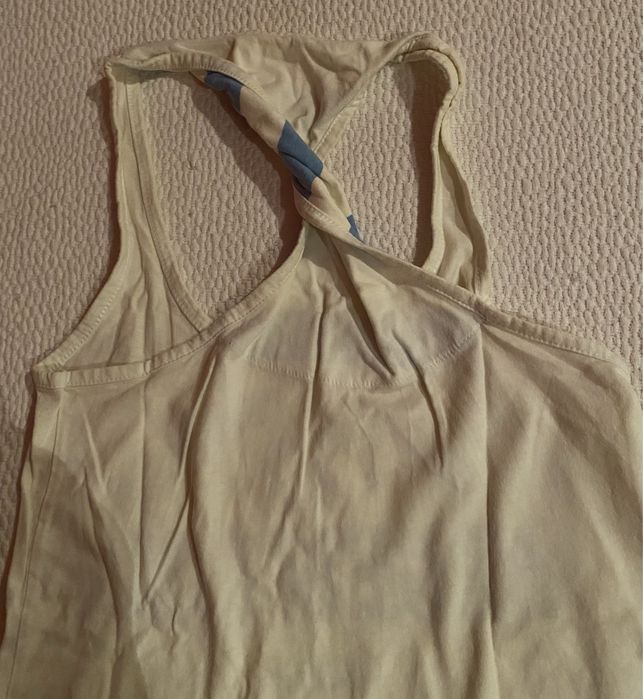 Top sem Alças Branco e Azul