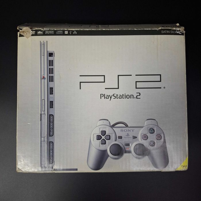 Playstation 2 PS2 Slim Silver Srebrna Pudełko Box Cały Zestaw Gwarancja | Sklep Będzie Granie Wrocław Psie Pole