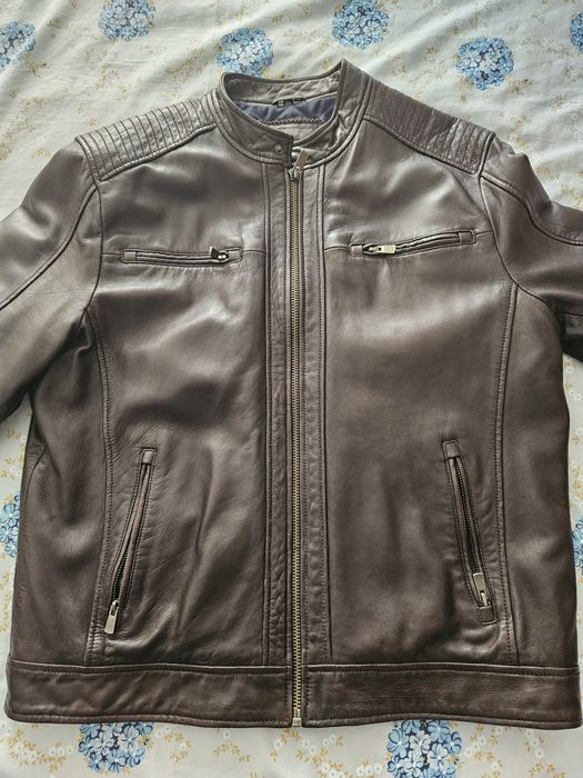 Casaco em pele castanho64729614894595121