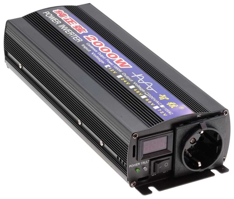 Инвертор преобразователь напряжения 12V / 2000W / 50Hz с чистой синусоидой, ins480