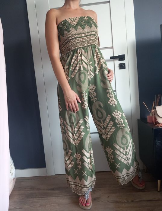 Oliwkowy kombinezon oversize s-xl