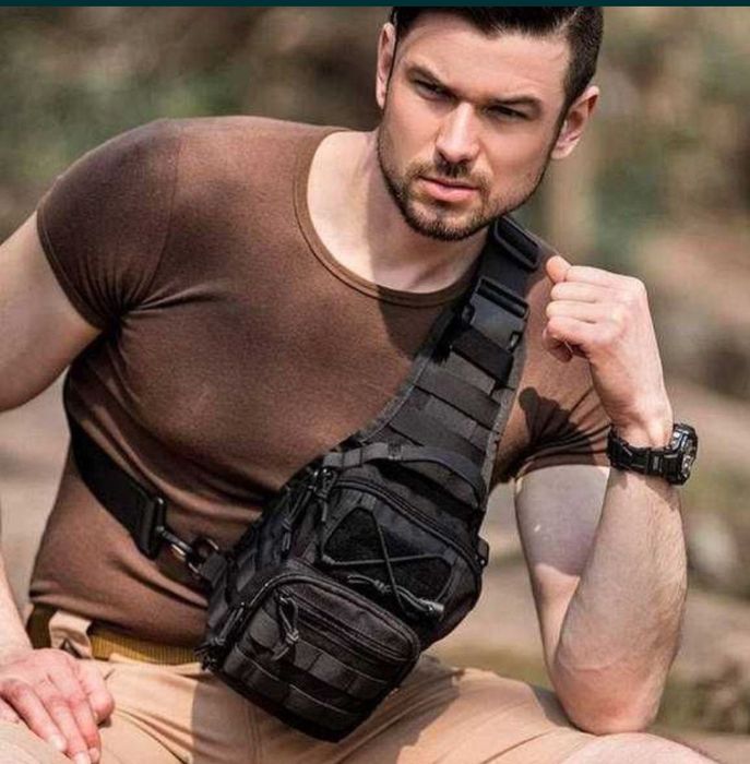 Сумка на плечо, однолямковая тактическая 6 л