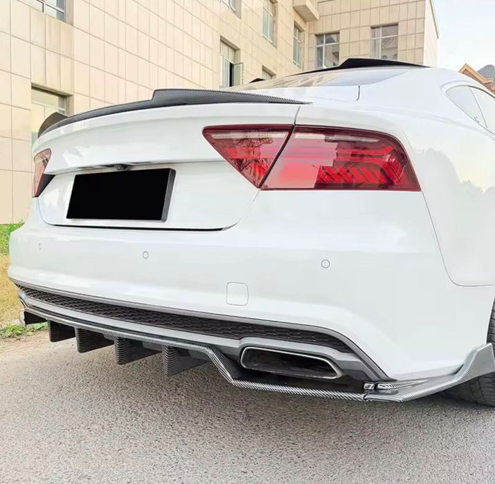 Диффузор Audi A7 C7 накладка на задний бампер Ауди А7 Ц7 юбка бампера сплитер элерон ауді