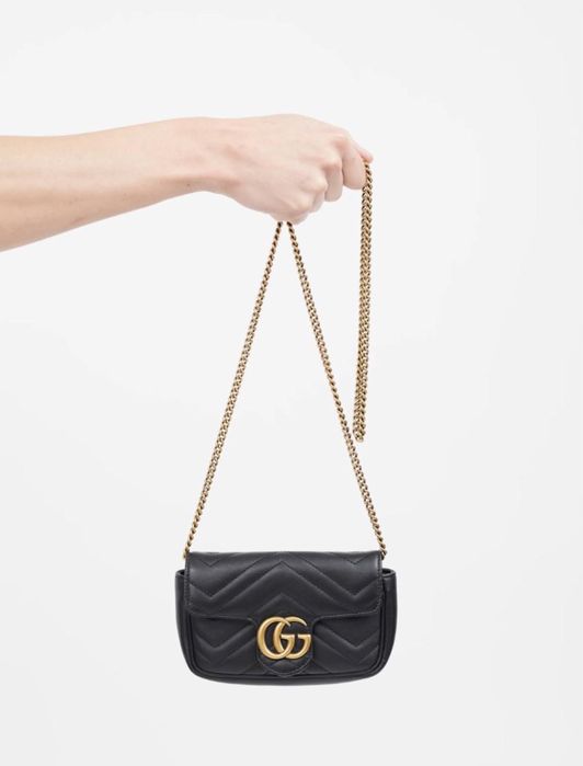 Gucci GG Marmont Small/mini • чорна шкіряна сумка маленька
