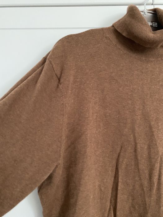 Brązowy sweter z golfem H&M męski golf XL bawełniany bawełna